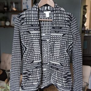 NWOT Black & White Patterned Blazer (xs)